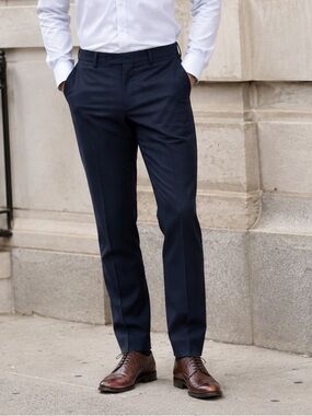 Banana Republic Vitale Barberis Canonico 100% wool 120s Tapered Pants Blue 40x34